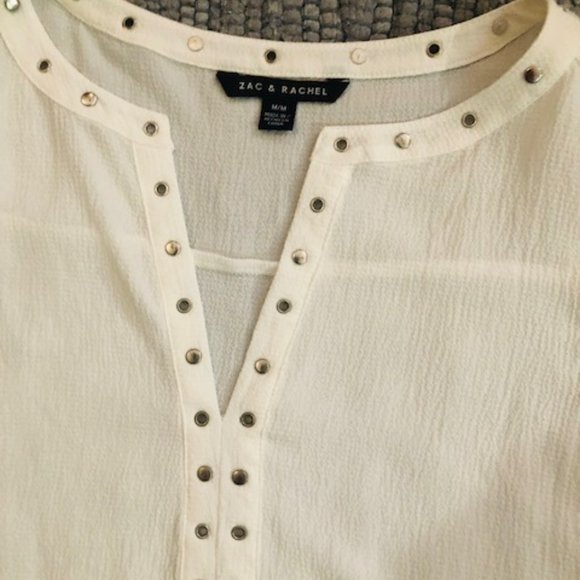 Zac & Rachel White sleeveless top Size M/M - Picture 3 of 6